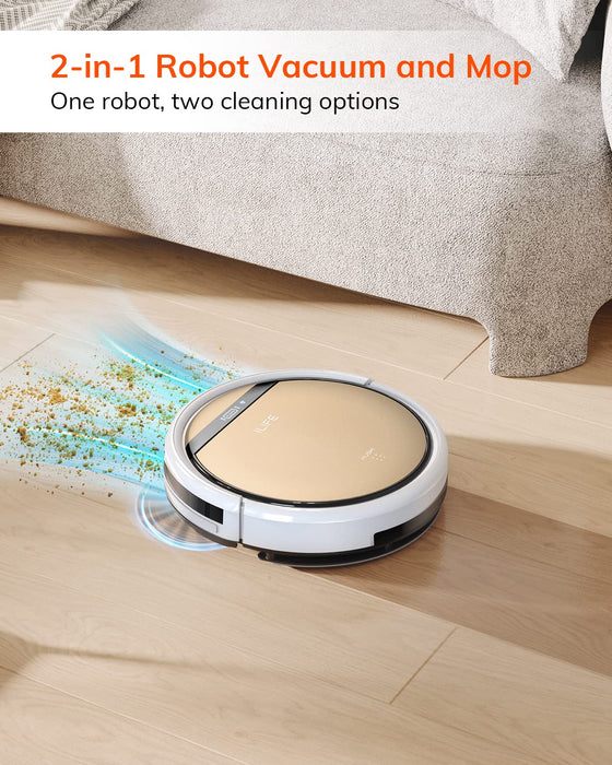 ILIFE V5s Plus Robot Vacuum and Mop Combo, Works with 2.4G WiFi, Alexa/App/Remote Control, Automatic Self-Charging Robotic Vacuum Cleaner, for Pet Hair, Hard Floor, Low Carpet (V5s Pro Upgraded)