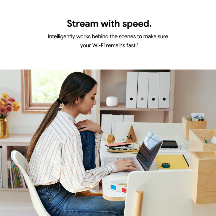 Google Nest Wifi - AC2200 - Mesh WiFi System - Wifi Router - 2200 Sq Ft Coverage - 1 pack