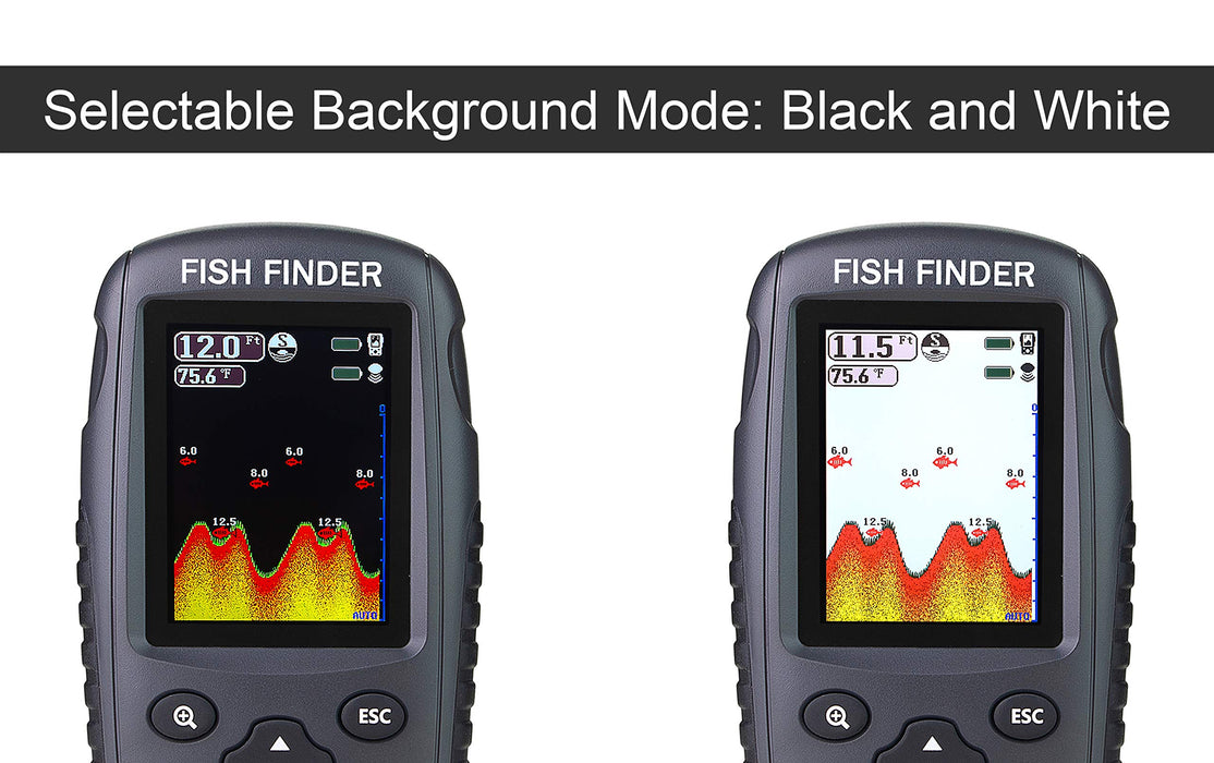 Venterior Portable Rechargeable Fish Finder Wireless Sonar Sensor Fishfinder Depth Locator with Fish Size, Water Temperature, Bottom Contour, Color Display