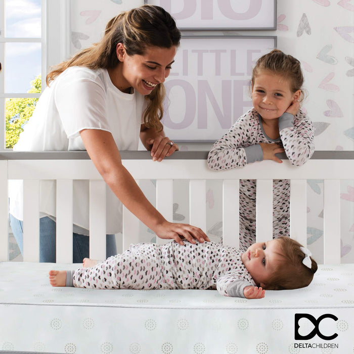 Delta Children Twinkle Galaxy Dual Sided Crib and Toddler Mattress - Premium Sustainably Sourced Fiber Core - Waterproof - GREENGUARD Gold Certified (Non-Toxic) - 7 Year Warranty - Made in USA