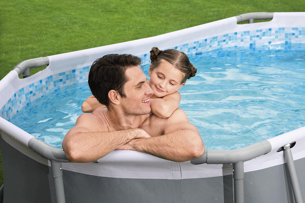 Bestway Oval Above Ground Pool Set (10' x 6'7" x 33")| Includes Filter Pump & ChemConnect Dispenser