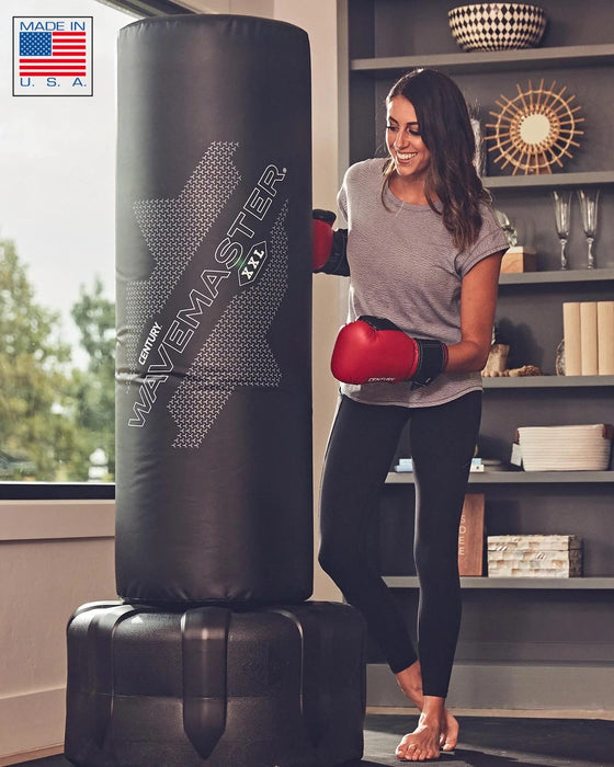 Century Black Wavemaster XXL Free Standing Punching Bag with Stand Adult | Heavy Punching Bag & Kickboxing Bag | Standing Punching Bag with Stand | Martial Arts & Boxing Bag | 69" Height Heavy Bag