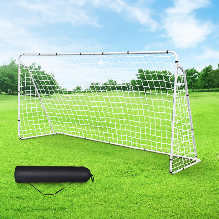 F2C Soccer Net 12 x 6 Soccer Goal for Backyard, Steel Frame for Kids, Adult Portable Shooting Training Aid with Carry Bag,Ground Stakes Waterproof