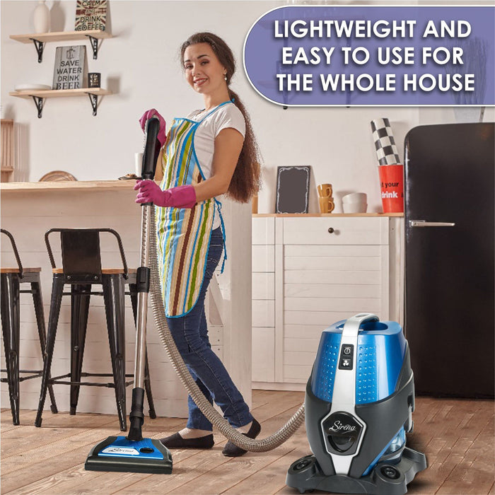 Sirena Bagless Vacuum Cleaner Premium Pack - Water Filtration Vacuum - Bonus 2 Twister Air Purifier, HEPA Filter and Turbo Brush - Wet Dry Vacuum - Hardwood Floor Sweeper and Pet Hair Cleaner