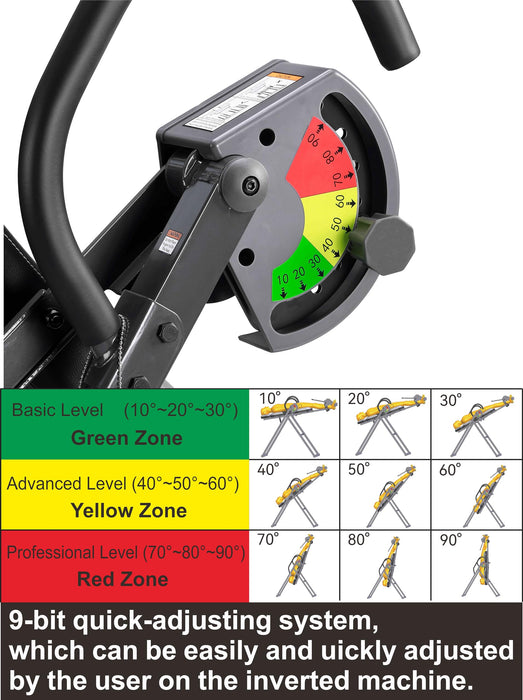 INVERPRO Model A Advanced Heat and Massage Heavy Duty Deluxe Inversion Table,320 lb Capacity,Gray/Black