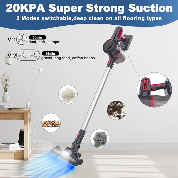 Cordless Vacuum Cleaner , 200W Stick Vacuum Cleaner 20KPA Powerful Suction with 2200mAh Powerful Lithium Batteries, Up to 35 Mins Runtime Handheld Vacuum Cleaner for Carpet and Floor, Pet Hair1