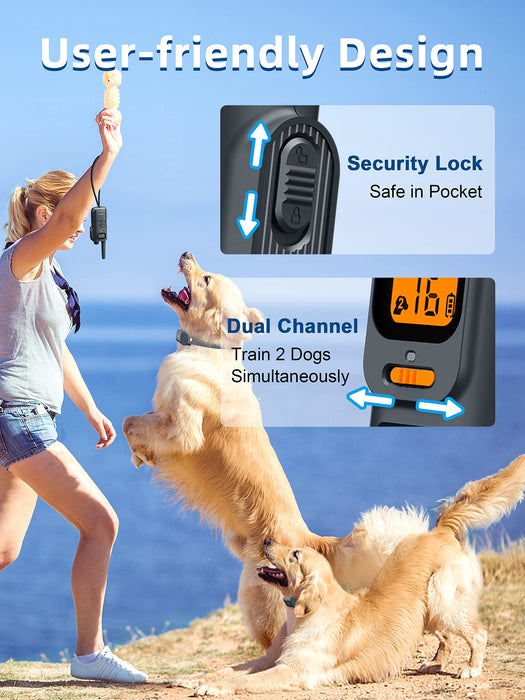 Bousnic Dog Training Collar with Remote - 4000ft Waterproof Dog Shock Collars 2 Dogs for Large Medium Small Dogs Rechargeable E Collars for Dogs Training with Beep Vibration Humane Shock(1-16) Mode