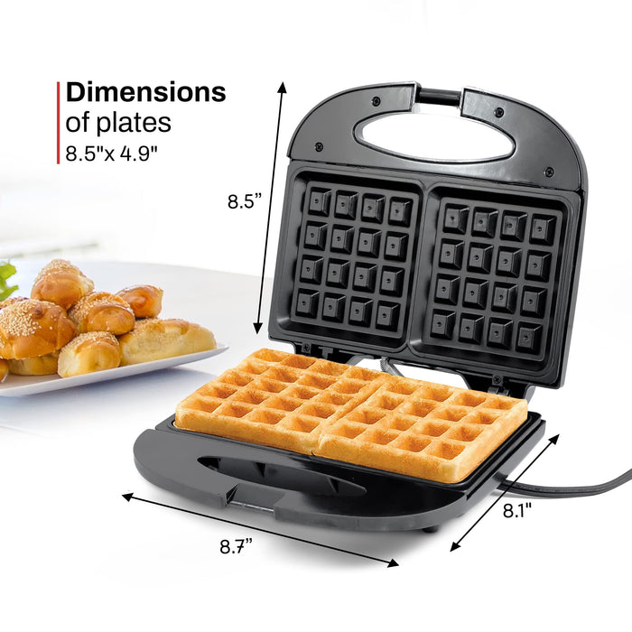 Elite Gourmet EWM-2207# Electric Non-Stick Belgian Waffle Maker Iron, Breakfast, Sandwiches, Snacks, Burgers and more, 2-Slice, Black