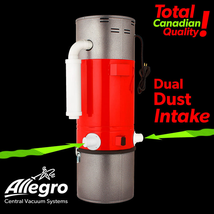 Allegro Central Vacuum Most Powerful System Top of The Line Complete Electric Power Nozzle, Hose, Garage Kit and Deluxe Attachments (1, 35 ft Direct Connect)