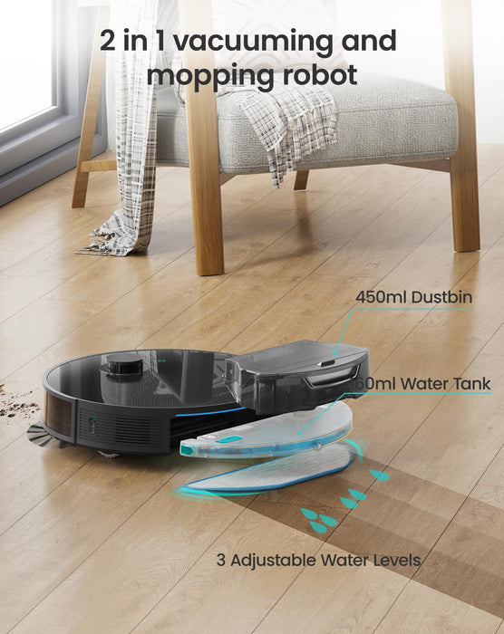 Lefant Robot Vacuum and Mop Combo, 4000Pa Suction, Precision Mapping with Lidar & dToF Sensors, Ultrasonic Carpet Detection, Robotic Vacuum Cleaner with Sonic Mopping, WiFi/App/Alexa Control