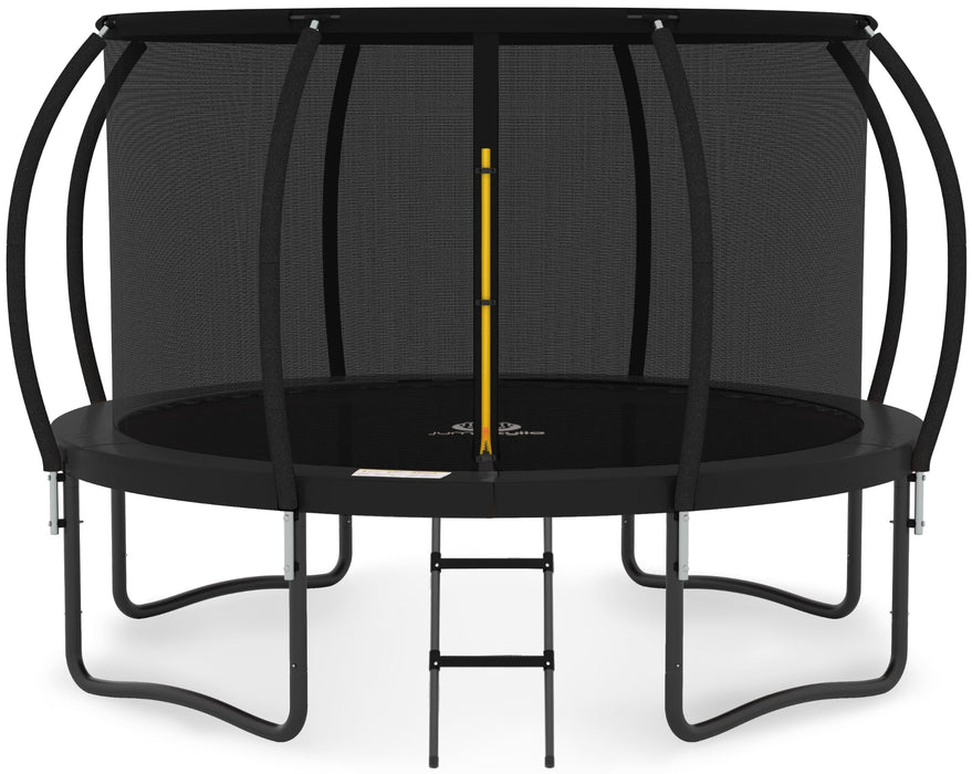 JUMPZYLLA Trampoline 8FT 10FT 12FT 14FT Trampoline Outdoor with Enclosure - Recreational Trampolines with Ladder and Galvanized Anti-Rust Coating, ASTM Approval- Outdoor Trampoline for Kids