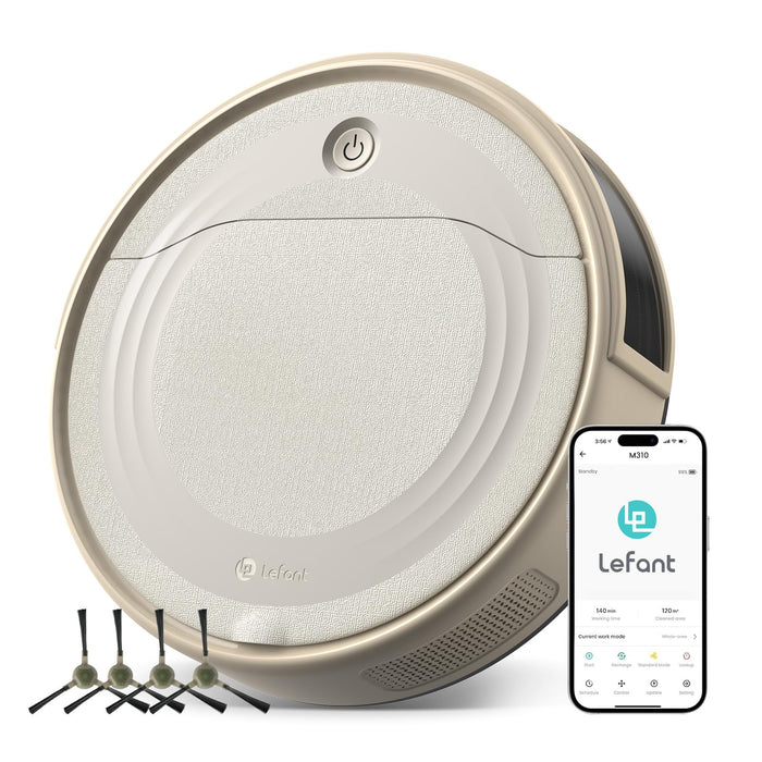 Lefant M310 Robot Vacuum Cleaner-4500Pa Suction, PreciSense Obstacle Avoidance, Brushless Motor, Quite, Slim, 140Mins, Self-Charging Robotic Vacuum, App/Wi-Fi/Alexa, Ideal for Pet Hair Hard Floor