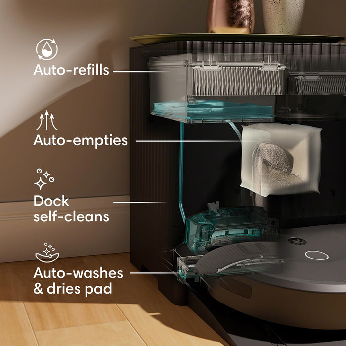 iRobot Roomba Combo 10 Max Robot Vacuum and Mop + AutoWash Dock (x0850) - Multi-Functional Base, Refills Bin, Washes & Dries It's Mop Pad, Self-Emptying, Auto-Retract Mop Pad, Avoids Obstacles