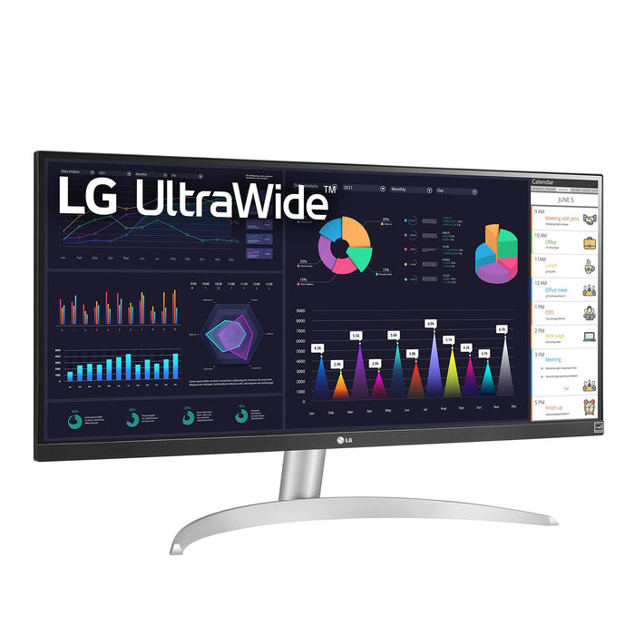 LG UltraWide FHD 29-Inch Computer Monitor 29WQ600-W, IPS with HDR 10 Compatibility, AMD FreeSync, and USB Type-C, White/Silver