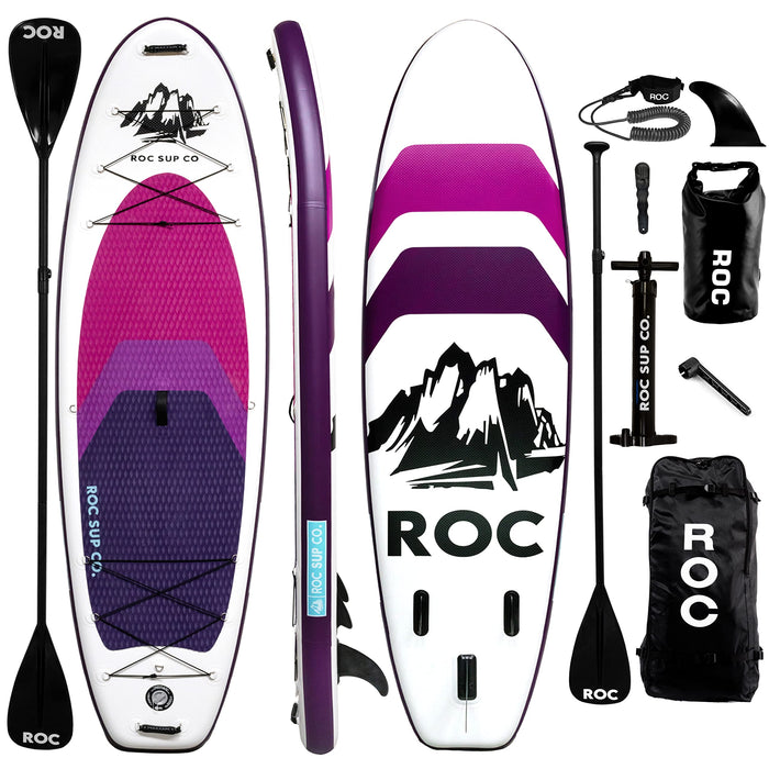 Roc Inflatable Stand Up Paddle Boards 10 ft 6 in with Premium SUP Paddle Board Accessories, Wide Stable Design, Non-Slip Comfort Deck for Youth & Adults (Violet, 10 Ft 6 in)