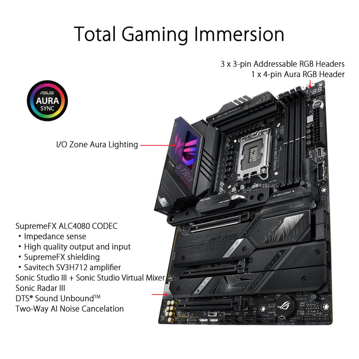 ASUS ROG Strix Z790-E Gaming WiFi 6E LGA 1700(Intel 14th,13th&12th Gen) ATX gaming motherboard(PCIe 5.0, DDR5,18+1 power stages,2.5 Gb LAN,Thunderbolt 4,5xM.2, 1xPCIe 5.0 M.2,Front panel USB 3.2 port)