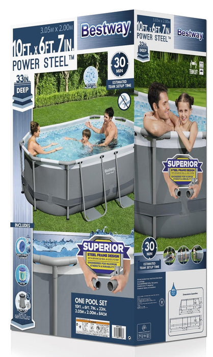 Bestway Oval Above Ground Pool Set (10' x 6'7" x 33")| Includes Filter Pump & ChemConnect Dispenser