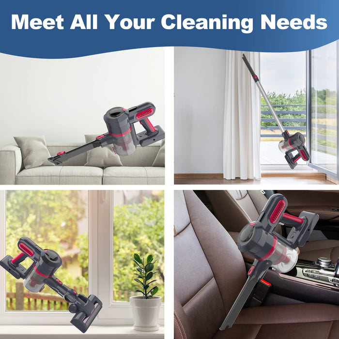 Cordless Vacuum Cleaner , 200W Stick Vacuum Cleaner 20KPA Powerful Suction with 2200mAh Powerful Lithium Batteries, Up to 35 Mins Runtime Handheld Vacuum Cleaner for Carpet and Floor, Pet Hair1