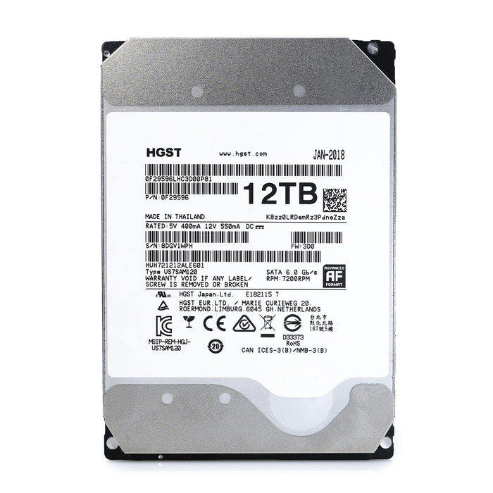 HGST - WD Ultrastar DC HC520 HDD | HUH721212ALE601 | 12TB 7200RPM SATA 6Gb/s 256MB Cache 3.5-Inch | ISE 512e | Helium Data Center Internal Hard Disk Drive (Renewed)