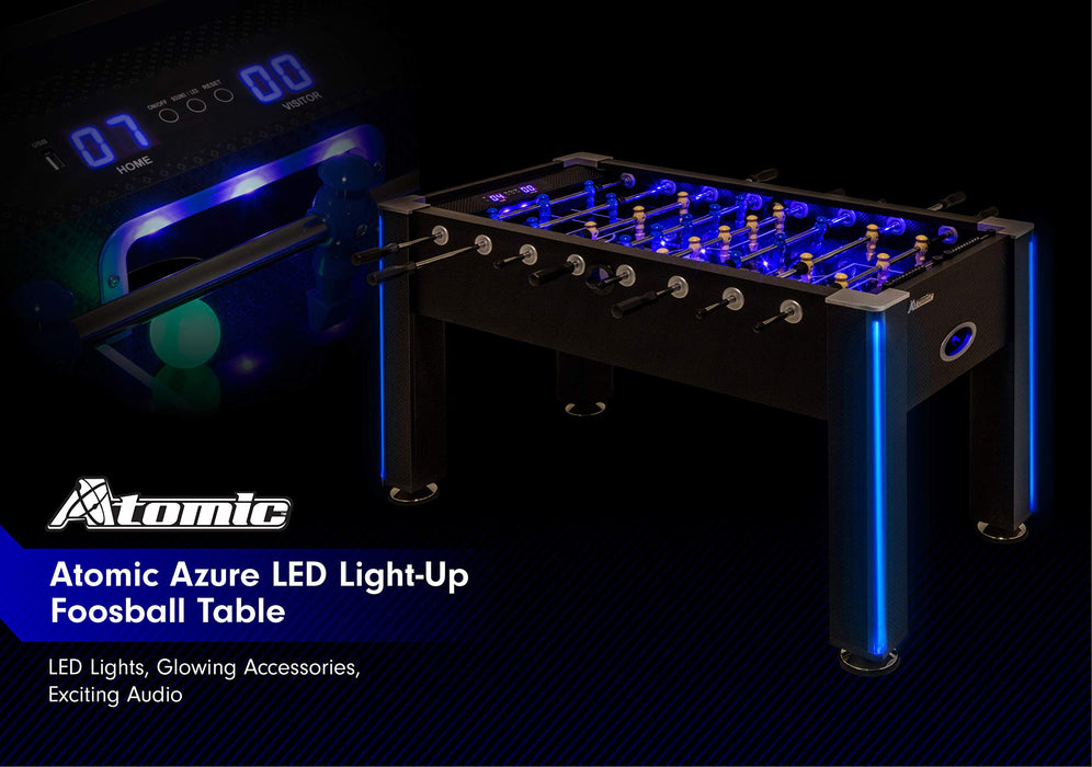 Atomic Azure LED Light Up Foosball Table, 55"