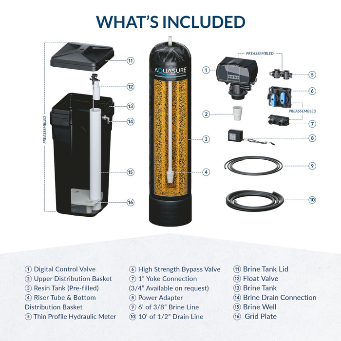 Aquasure Harmony Series 72,000 Grain Whole House Water Softener with High Efficiency Digital Metered Control Head and Fine Mesh Resin (72,000 Grains)