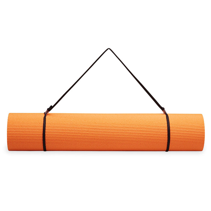 Gaiam Essentials Premium Yoga Mat with Carrier Sling, Orange, 72 InchL x 24 InchW x 1/4 Inch Thick