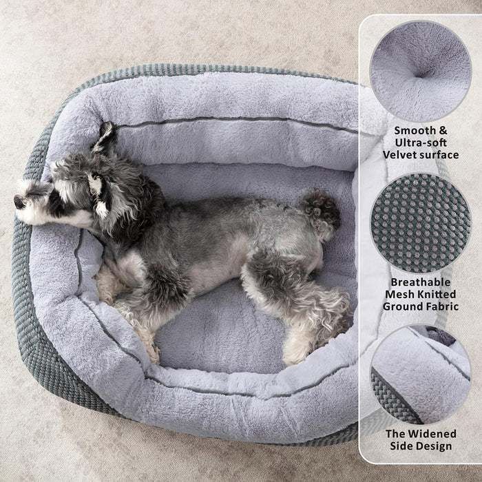 INVENHO Medium Dog Beds for Medium Dogs Washable, Rectangle Dog Bed Medium Size Dog, Orthopedic Dog Bed, Warming Soft Calming Sleeping Puppy Bed Durable Pet Bed with Anti-Slip Bottom M(30"x24"x9")