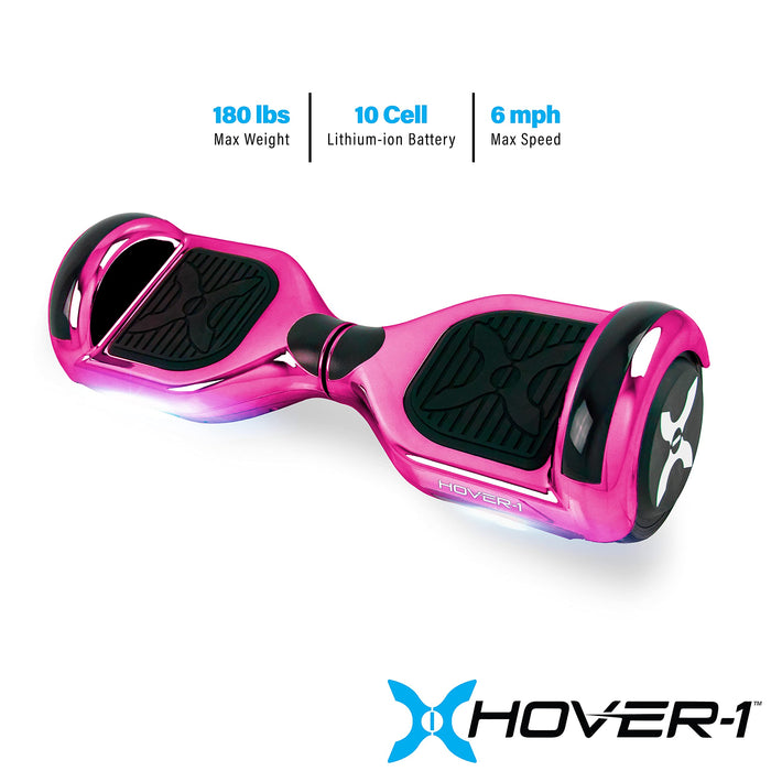 Hover-1 Matrix Electric Self-Balancing Hoverboard with 6.5” LED Tires, Color-Changing Fender Lights, Dual 150W Motors, 7 mph Max Speed, and 3 Miles Max Range