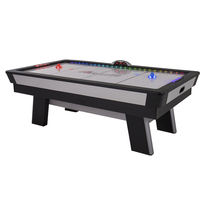 Atomic Top Shelf 7.5’ Air Hockey Table with 120V Motor for Maximum Air Flow, High-Speed PVC Playing Surface for Arcade-Style Play and Multicolor LED Lumen-X Technology to Illuminate Play