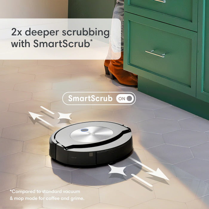 iRobot Roomba Combo j7+ Self-Emptying Robot Vacuum & Mop - Automatically Vacuums and Mops, Fully Retractable Mop pad, Identifies & Avoids Obstacles, Smart Mapping, Alexa, Ideal for Pets