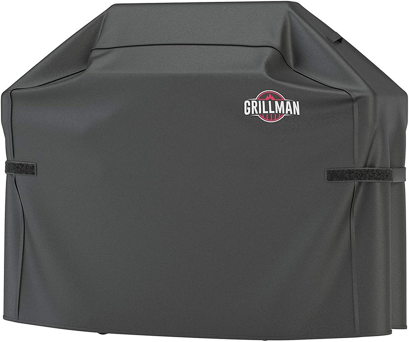 Grillman Large Rip-Proof Waterproof BBQ Grill Cover, 58"L x 24"W x 48"H, Black