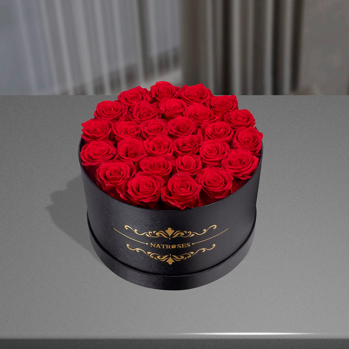 NATROSES Forever Preserved Roses in a Box, 100% Real Roses That Last Up to 3 Years, Preserved Flowers for Delivery Prime Birthday, Valentines Day Gifts for Her (Red)