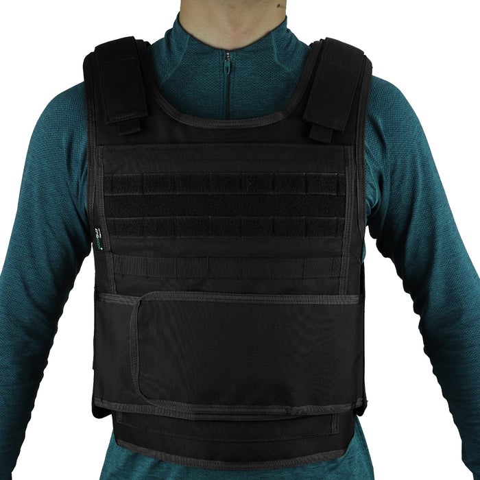 MGFLASHFORCE Tactical Vest for Men, Security Police Fbi Airsoft Vest (Black)