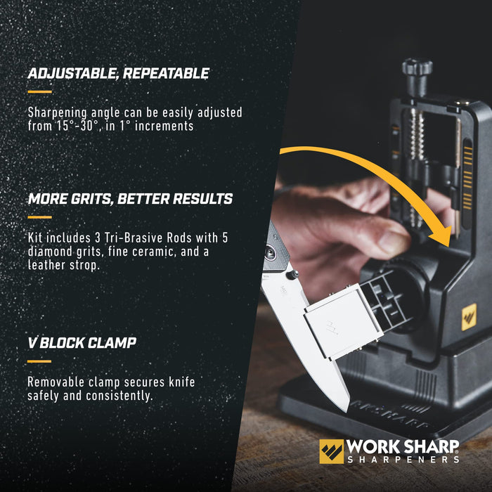 Work Sharp Precision Adjust Elite Knife Sharpener - Adjustable Knife Sharpening System - For Hunting, Serrated & Kitchen Knives