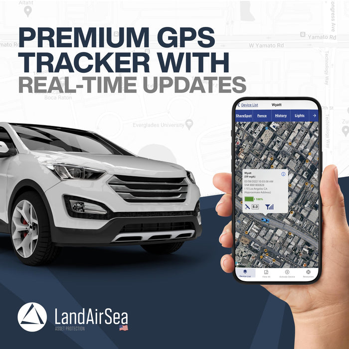 LandAirSea 54 GPS Tracker (2024 Version) - Long Battery, Magnetic, & Waterproof. Global GPS Tracker for Vehicles. Made in The USA from Domestic & Imported Parts. Subscription is Required.