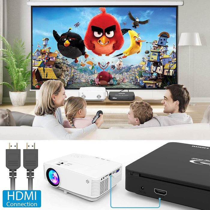 Super Mini Blu-ray HD DVD for TV, 1080P Blue-ray Home Theater, Portable with Remote Control + HDMI AV Cable + Built-in PAL/NTSC, Support USB Input