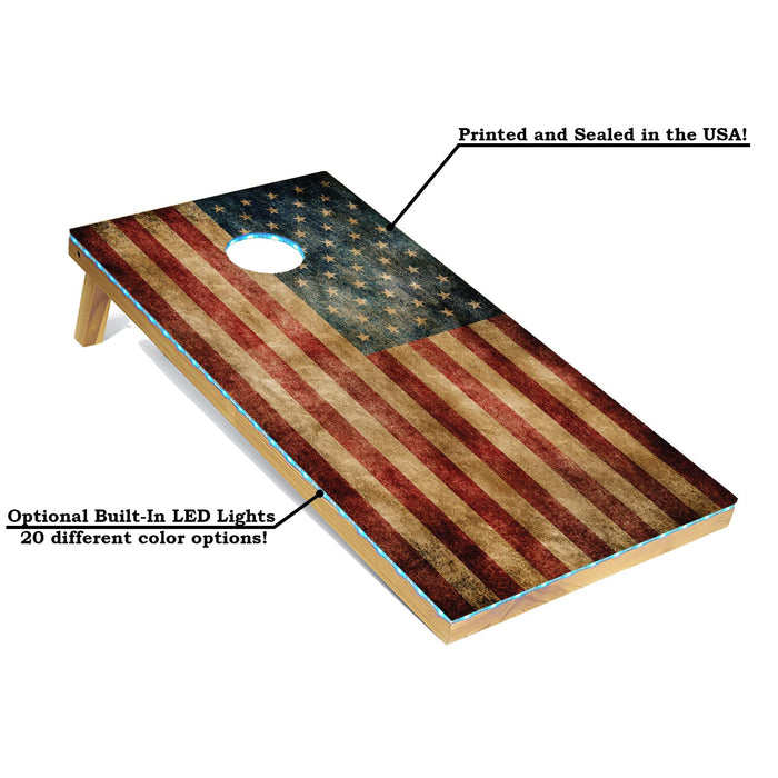 Tailgating Pros Regulation Cornhole Boards Flag Set - Includes 8 Bean Bags, Carrying Cases, and 4'x2' Corn Hole Toss Game