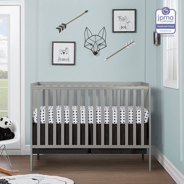 Dream On Me Synergy 5-in-1 Convertible Crib in Cool Grey, Greenguard Gold Certified