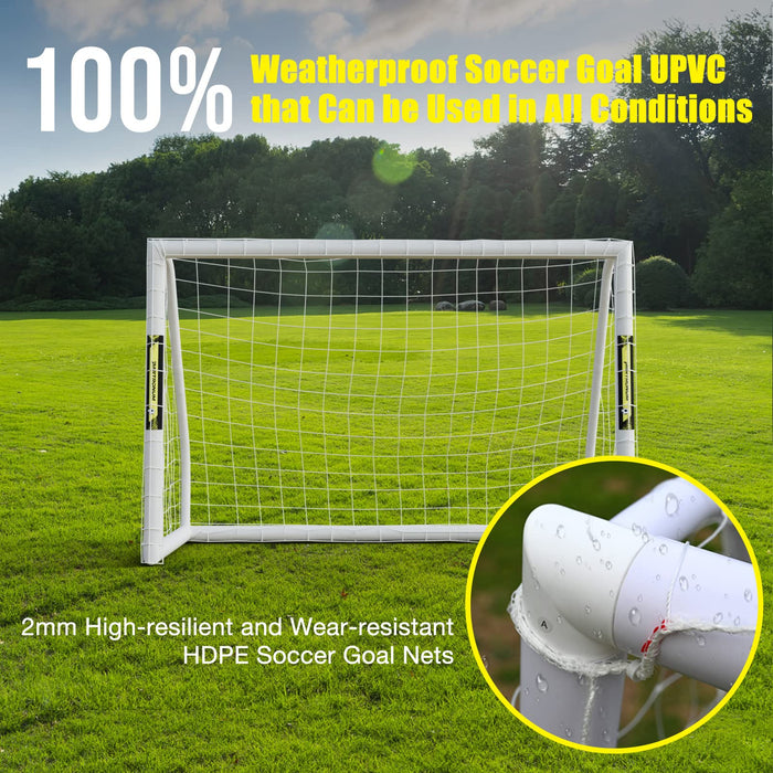 Partronum Soccer Goal, Soccer Goals for Backyard with Carry Bag, Soccer Net Goal with PVC Frame, Portable Goal Post (8 x 6 Feet)