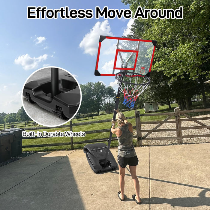 Yohood Kids Basketball Hoop Outdoor 4.82-8.53ft Adjustable, Portable Basketball Hoops & Goals for Kids/Teenagers/Youth in Backyard/Driveway/Indoor, with Enlarged Base and PC Backboard