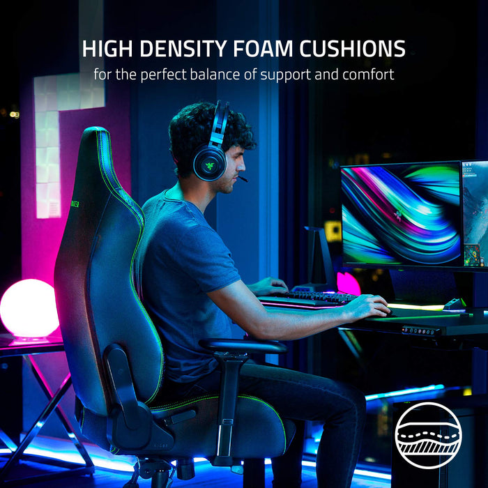 Razer Iskur XL Gaming Chair: Ergonomic Lumbar Support System - Multi-Layered Synthetic Leather Foam Cushions - Engineered to Carry - Memory Foam Head Cushion - Black/Green