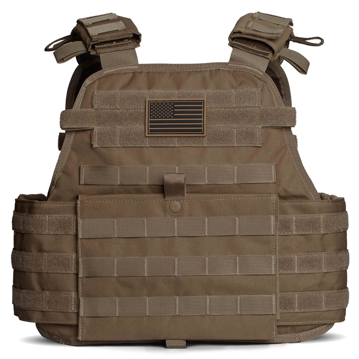 Tacticon Vest Fully Adjustable Tactical Vest | Combat Veteran Owned Company |Breathable 3D Mesh Liner (Coyote Brown)