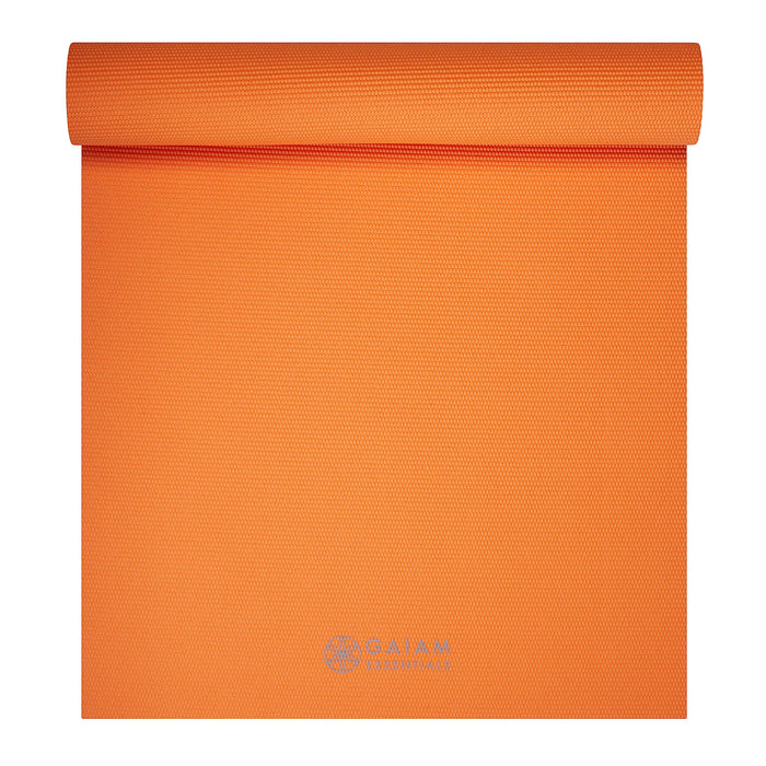 Gaiam Essentials Premium Yoga Mat with Carrier Sling, Orange, 72 InchL x 24 InchW x 1/4 Inch Thick