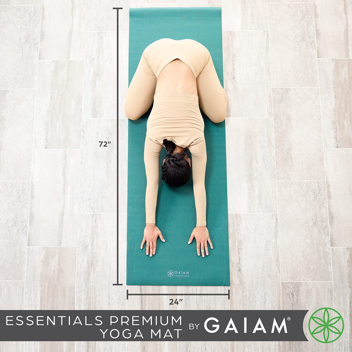 Gaiam Essentials Premium Yoga Mat with Carrier Sling, Orange, 72 InchL x 24 InchW x 1/4 Inch Thick