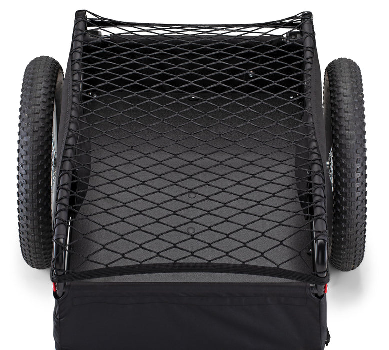 Schwinn Porter Cargo Trailer for Bike, 100 lbs. Max Weight Capacity, Collapsible Frame, Elasticized Mesh Net, Large Knobby Air-Filled Tires, Black