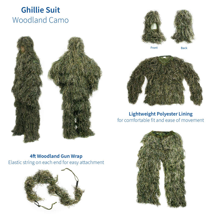 VIVO Ghillie Suit M/L Woodland Camo, OUTD-V001M