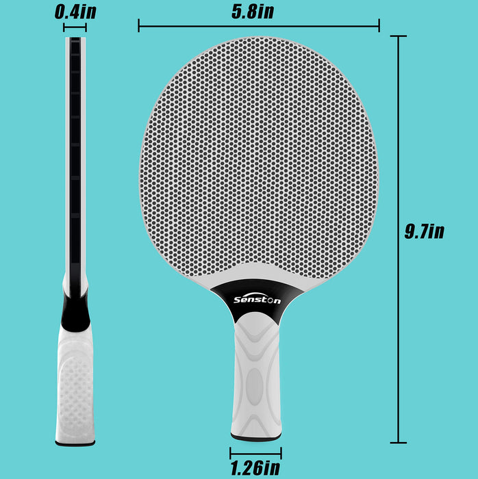 Senston Table Tennis Rackets Set,Professional Ping Pong Paddle Set for 4 Players, Composite Rubber Table Tennis Paddles, Indoor or Outdoor Games.