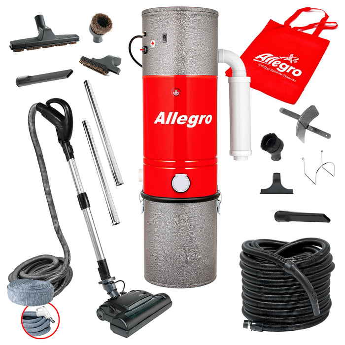 Allegro MU4500 Champion - 6,000 Square Foot Home Central Vacuum System 30 Foot Electric Powerhead Hose Kit