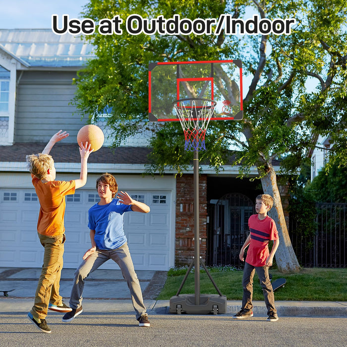 Yohood Kids Basketball Hoop Outdoor 4.82-8.53ft Adjustable, Portable Basketball Hoops & Goals for Kids/Teenagers/Youth in Backyard/Driveway/Indoor, with Enlarged Base and PC Backboard