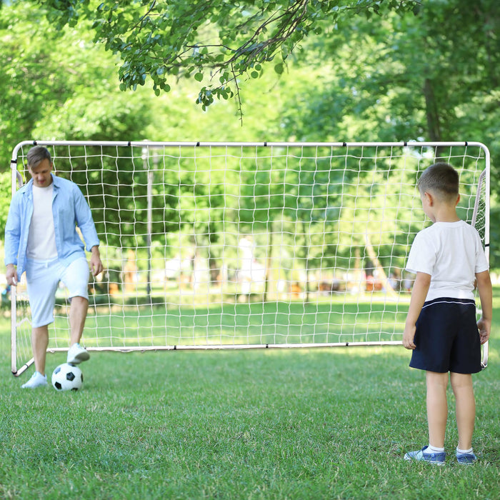 F2C Soccer Net 12 x 6 Soccer Goal for Backyard, Steel Frame for Kids, Adult Portable Shooting Training Aid with Carry Bag,Ground Stakes Waterproof